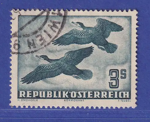 Österreich 1953 Vögel Kormorane 3 Schilling Mi.-Nr. 985 gestempelt 