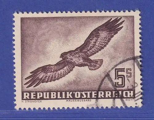 Österreich 1953 Vögel Bussard 5 Schilling Mi.-Nr. 986 gestempelt 