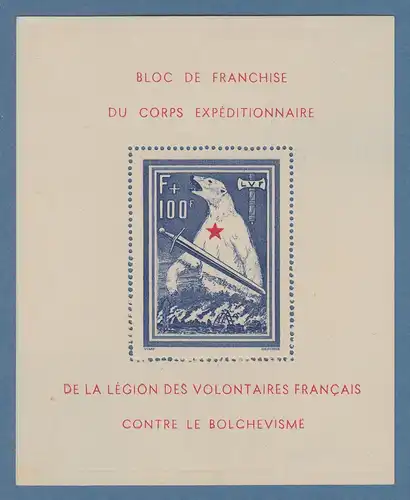 Dt. Besetzung 2.WK  Frankreich Legion gegen den Bolschewismus Eisbär-Block * 