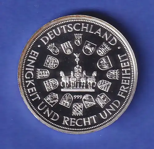 Silbermedaille 10 Jahre Deutsche Einheit - Reichstag in Berlin 2000