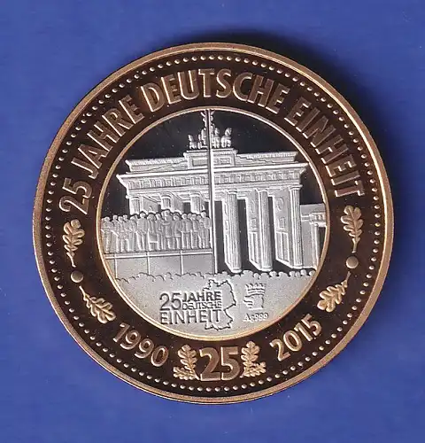 Silbermedaille Brandenburger Tor - 25 Jahre Deutsche Einheit 2015