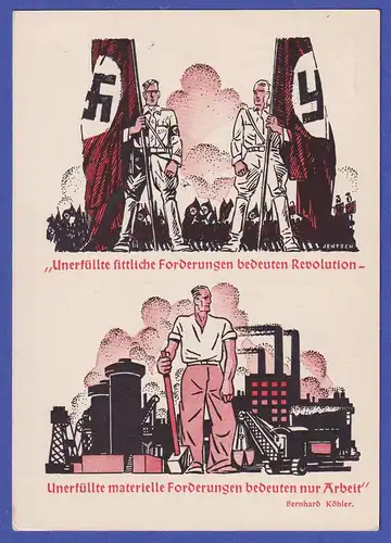Dt. Reich 1938 NS-Propagandakarte Wirtschaftslehrgang So.-O München SELTEN !