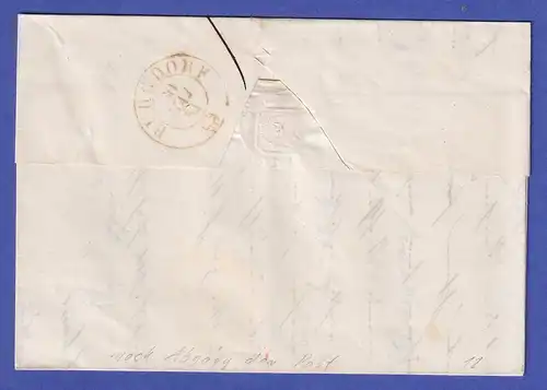 Schweiz Brief mit rotem Einkreisstempel ZÜRICH 1854 und Stemepl N: Abg: