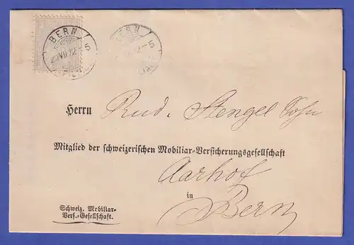 Schweiz Sitzende Helvetia 2 Rp Mi.-Nr. 20 auf Brief aus BERN 1872