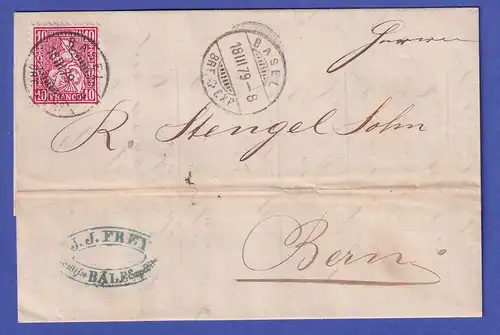 Schweiz 1879 Helvetia 10 Rp Mi.-Nr. 30 auf Brief aus BASEL nach BERN 