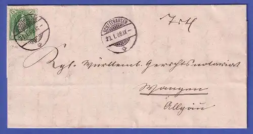 Schweiz 1888 Stehende Helvetia Mi.-Nr. 59 auf Brief aus SCHAFFHAUSEN nach WANGEN