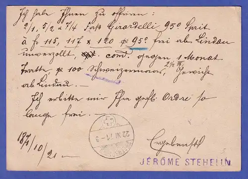 Schweiz 1871 GA Carte-correspondance gelaufen von BASEL nach WÄDENSWIL