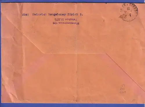 Schweiz 1935 Mi.-Nr. 183,233,245 x auf Luftpost-R-Eil-Brief ZÜRICH nach SETZDORF