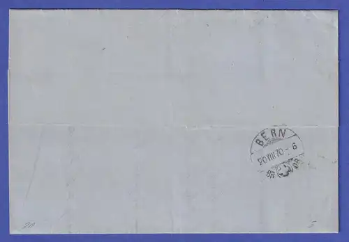 Schweiz Sitzende Helvetia 2 Rp Mi.-Nr. 20 auf Brief aus BERN 1870