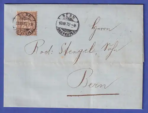 Schweiz Sitzende Helvetia 5 Rp Mi.-Nr. 22 auf Brief aus BERN 1872