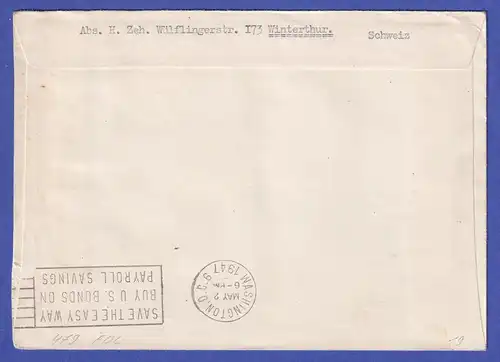 Schweiz 1947 Mi.-Nr. 479 u.a.auf Zensur-FDC von GENF nach WIEN via NEW YORK