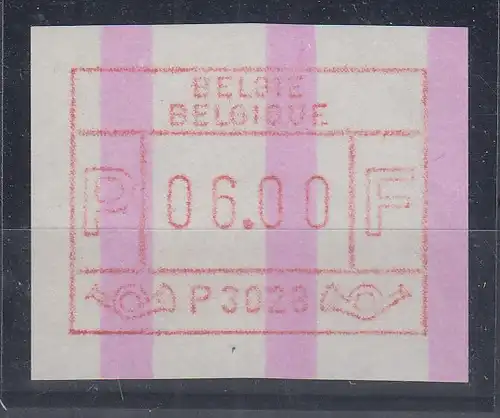 Belgien FRAMA-ATM P3028 St. Truiden mit ENDSTREIFEN ** Wert 06,00  SELTEN !