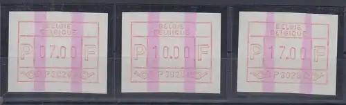 Belgien FRAMA-ATM P3028 St. Truiden mit ENDSTREIFEN Tastensatz 7-10-17 ** 