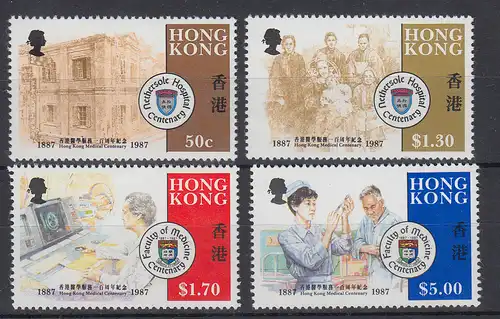 Hongkong 1987 Krankenhaus, Pflege Mi.-Nr. 524-27 postfrisch **