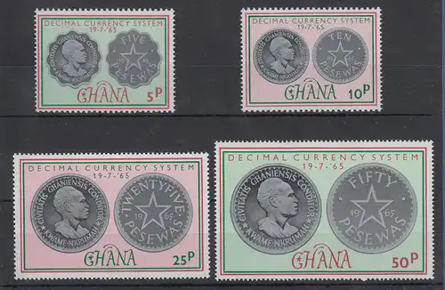 Ghana 1965 Münzen Einführung Dezimalsystem Mi.-Nr. 220-223 postfrisch **