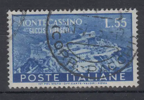 Italien 1951 Wiederaufbau Monte Cassino Mi.-Nr. 838,  gestempelt