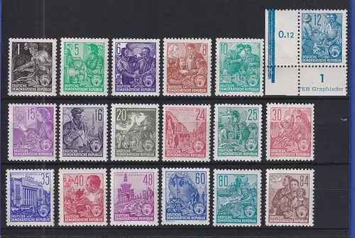 DDR 1953 Freimarken Fünfjahrplan Mi.-Nr. 405-422 postfrisch **