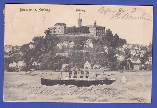 Deutsches Reich 1908 Ansichtskarte Hamburg-Blankenese Süllberg gel. nach ESSEN