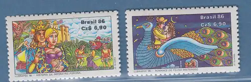 Brasilien 1986 Briefmarkenausstellung LUBRAPEX Mi-Nr. 2200-01 **