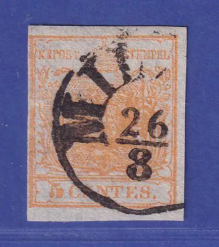Österreich Lombardei Venetien Wappen Mi.-Nr. 1 X b  O MILANO gepr. PFENNINGER