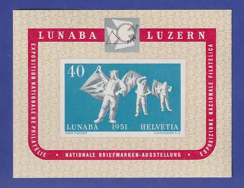 Schweiz 1951 Briefmarken-Ausstellung LUNABA Mi.-Nr. Block 14 postfrisch **