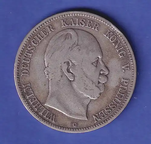 Deutsches Kaiserreich Preußen Kaiser Wilhelm I. 5 Mark 1876 C s-ss