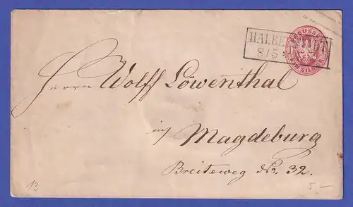 Preußen 1860er Jahre GA Umschlag O HALBERSTADT gelaufen nach Magdeburg