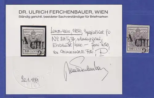 Österreich Lombardei Venet. Wappen Erstdruck Mi.-Nr. 2Xb  O Befund FERCHENBAUER