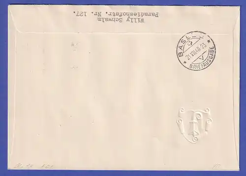 Schweiz 1948 IMABA BASEL Mi.-Nr. Block 13 auf R-FDC innerhalb von Basel