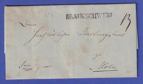 Braunschweig 1815 Brief mit schwarzem Einzeiler BRAUNSCHWEIG