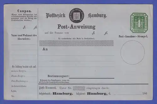Hamburg 1866 GA Postanweisung Mi.-Nr. A 2 ungebraucht 