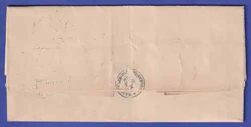 Hamburg 1867 Brief mit schwarzem Zweikreisstempel HAMBURG