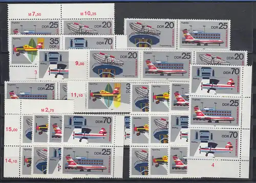 DDR 1980 Luftfahrt INTERFLUG Mi.-Nr. 2516-19 kpl. Garnitur 16 Zusammendrucke **