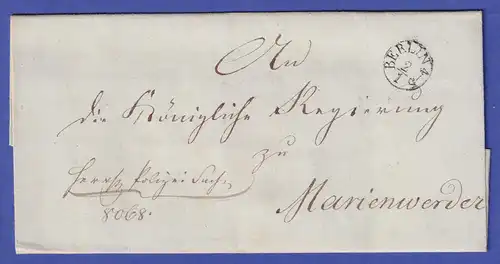 Preußen  nach 1817  Vorphila-Brief mit schwarzem Fingerhutstempel BERLIN 