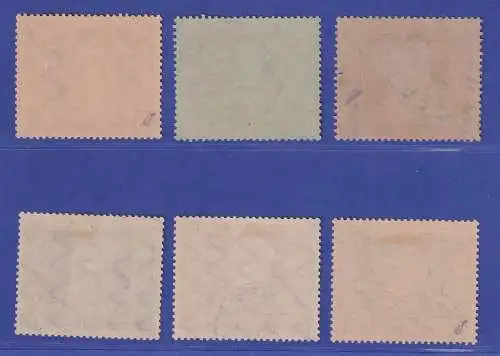 Bayern Prinzregent Luitpold Markwerte Type II Mi.-Nr. 86-91 II gestempelt