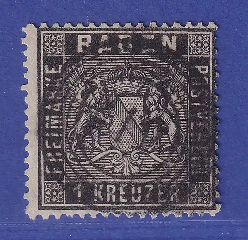 Baden 1 Kreuzer schwarz Wappen  Mi.-Nr. 9 gestempelt