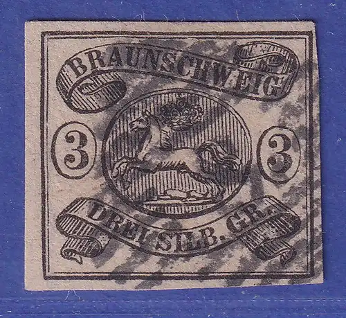 Braunschweig 1853 3 Sgr. Mi.-Nr. 8a gestempelt Nr. 8  gepr. LANGE BPP