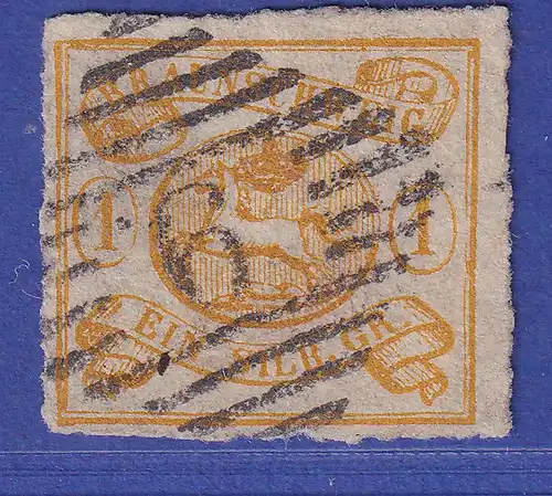 Braunschweig 1864 1Sgr. ocker Mi.-Nr. 14A gestempelt Nr. 9 