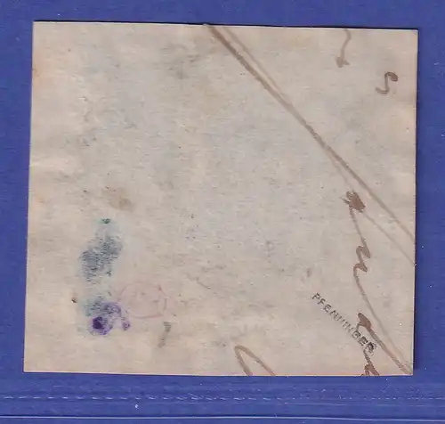 Braunschweig 1864 2Sgr. blau Mi.-Nr. 15A gest. auf Briefstück, gpr. PFENNINGER
