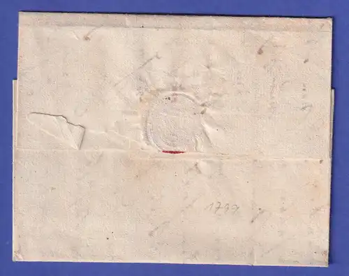 Frankfurt 1755 Vorphila-Brief mit schwarzem Einzeiler VON FRANKFURT