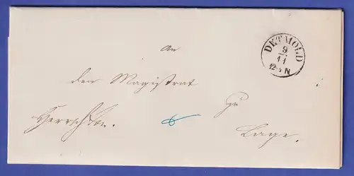 Preußen 1861 Brief mit schwarzem Einkreisstempel DETMOLD