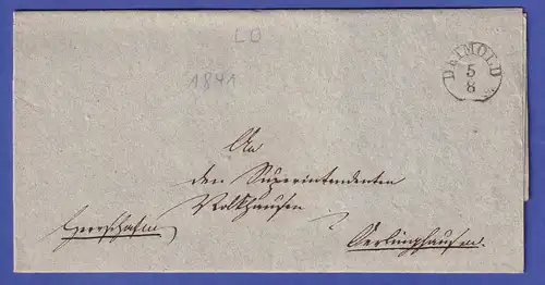 Preußen 1841 Vorphilatelistischer Brief mit schwarzem Einkreisstempel DETMOLD