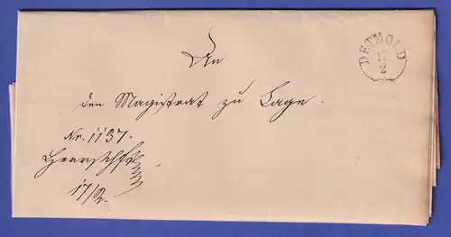 Preußen 1841 Vorphila-Brief mit schwarzem Einkreisstempel DETMOLD