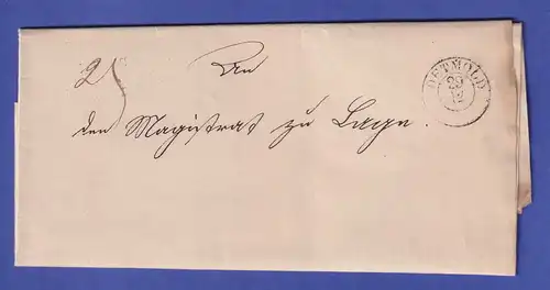 Preußen 1843 Vorphila-Brief mit schwarzem Zweikreisstempel DETMOLD