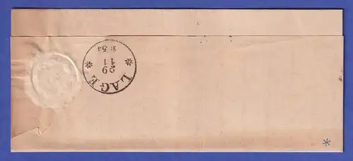 Preußen 1854 Brief mit schwarzem Einkreisstempel DETMOLD