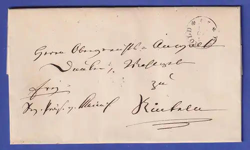 Preußen 1855 Brief mit schwarzem Einkreisstempel DETMOLD