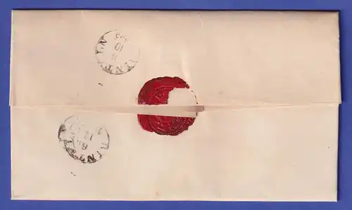 Preußen 1855 Brief mit schwarzem Einkreisstempel DETMOLD