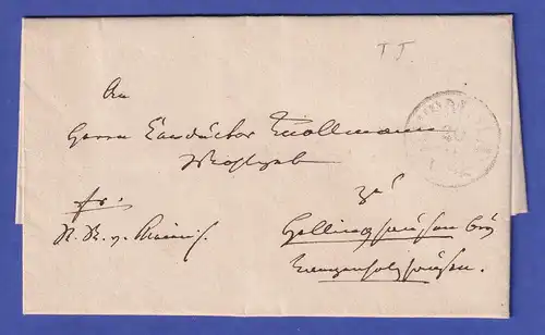 Preußen 1842 Vorphila-Brief mit schwarzem Einkreisstempel DETMOLD