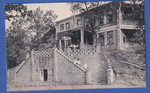 Alte AK USA Hotel Wedeck Twin Lakes Wisconsin, gel. 1916 