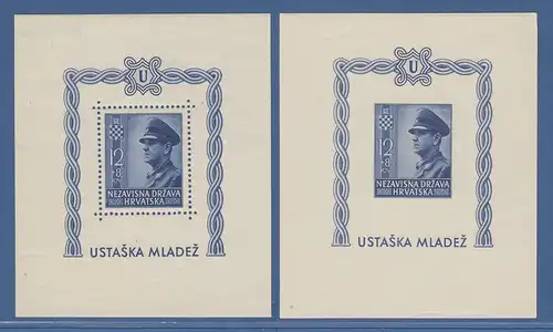 Kroatien / Hrvatska 1943 Ante Pavelic Mi.-Nr. Block 4 A/B **